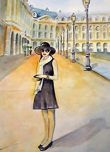 Places D in Paris Watercolor 6x8