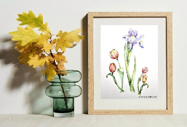 Pretty floral wall painting DMM copyright